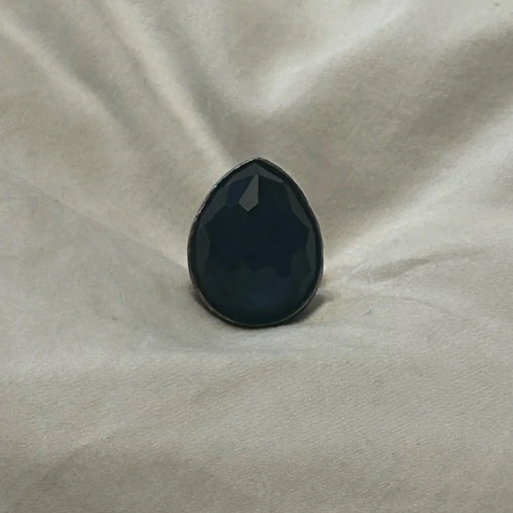 Ippolita Rock Candy Ring with Blue Topaz Gem and Hammered Silver body - Picture 9 of 11